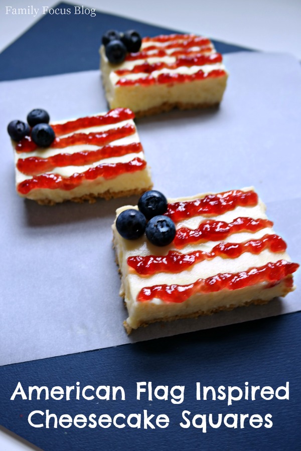 American Flag Inspired Cheesecake Squares