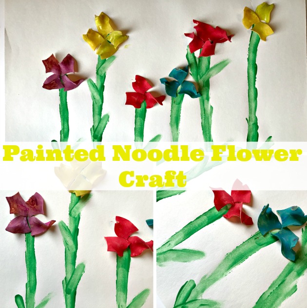 Painted Pasta Flower Art Craft for Kids