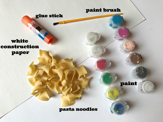 Supplies for Pasta Flower Art Craft for Kids