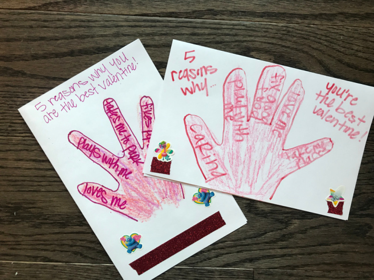 homemade handprint valentine cards