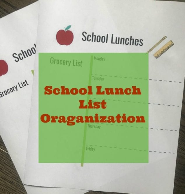 school lunch list organization
