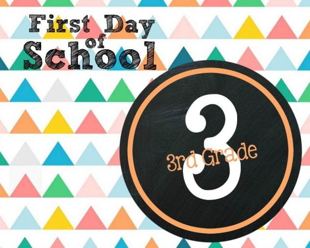 first day of 3rd grade printable